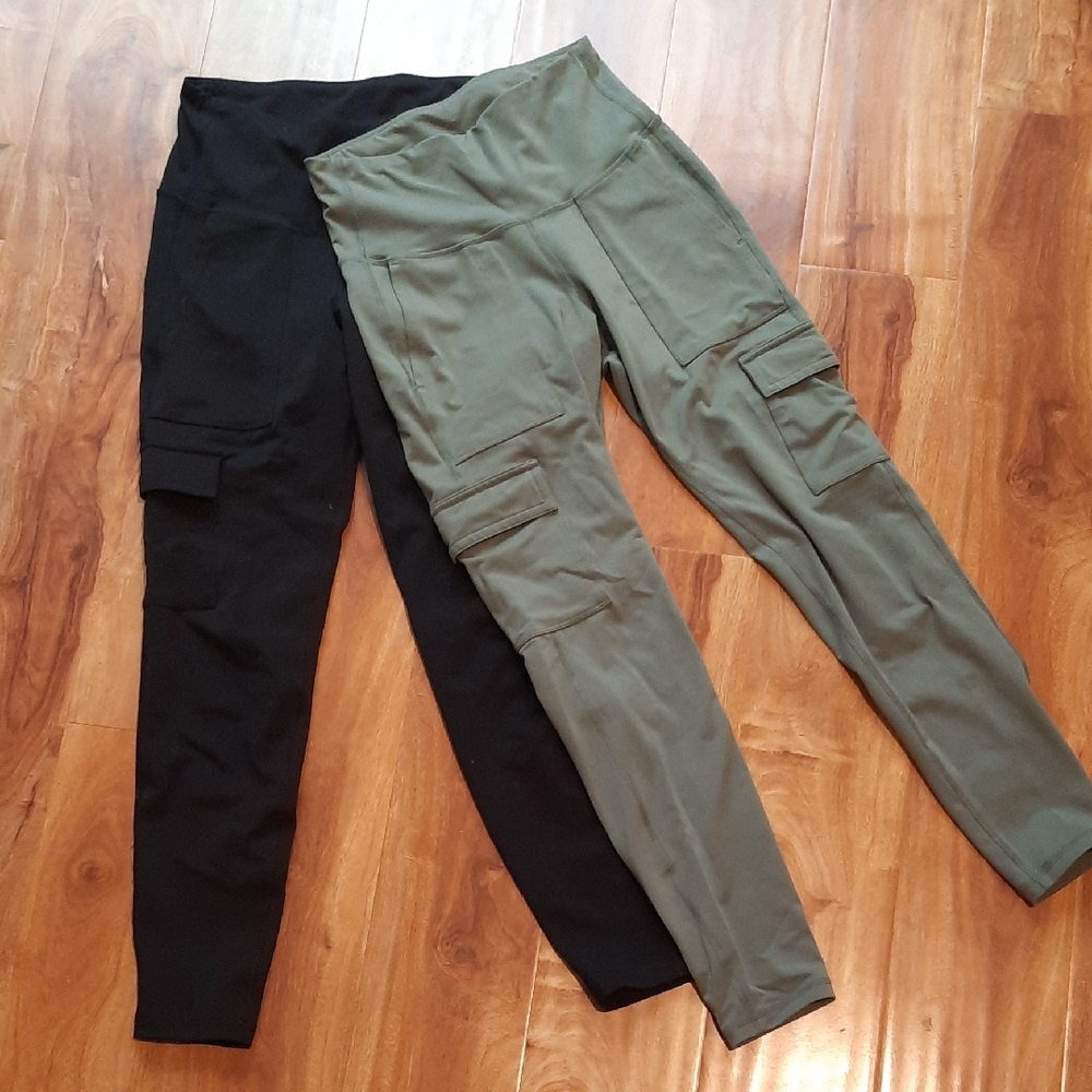 Old Navy Black and Olive Active Leggings